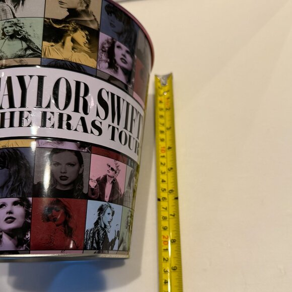 TAYLOR SWIFT THE ERAS TOUR MOVIE POPCORN Bucket Tin AMC EXCLUSIVE Waste Basket - Picture 5 of 6